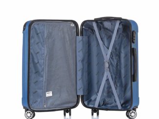 BEIBYE Hartschalen-Koffer Trolley Rollkoffer Reisekoffer Handgepäck 4 Rollen (M-L-XL-Set) (Blau, M)