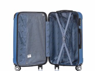 BEIBYE Hartschalen-Koffer Trolley Rollkoffer Reisekoffer Handgepäck 4 Rollen (M-L-XL-Set) (Blau, M)